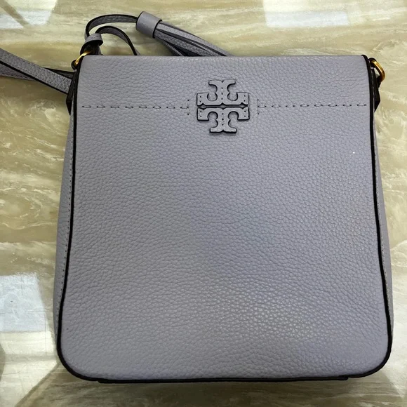 Tory Burch Lavender Pebbled Leather Crossbody Bag - Picture 2 of 5